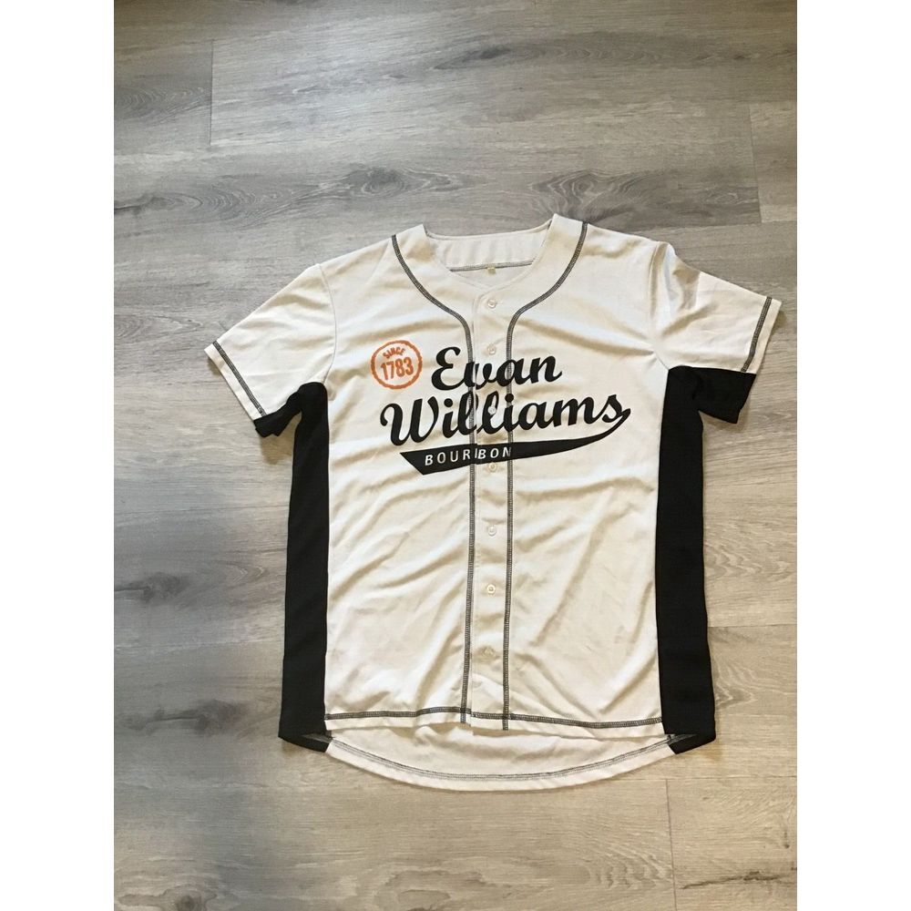 Evan Williams‎ Bourbon Baseball Jersey  Mens Medium Grey/Black